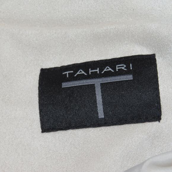 T Tahari White Faux Suede Double Breasted Tailored Blazer Jacket - Picture 7 of 10